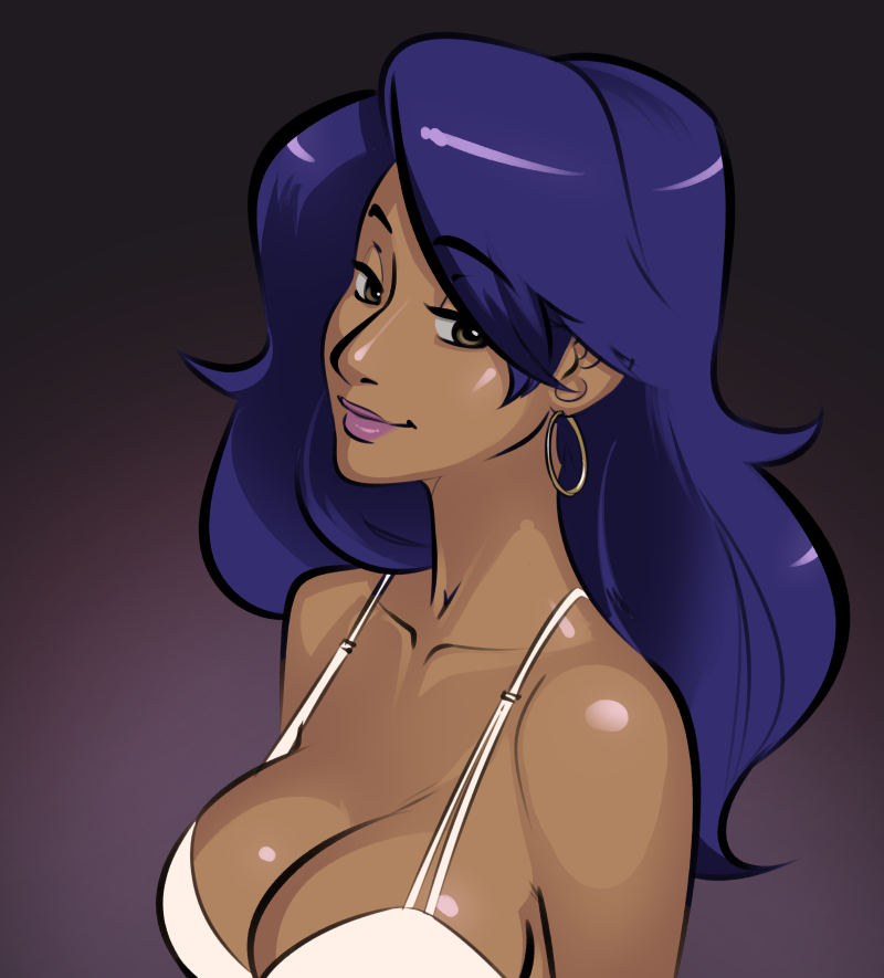 1girls blue_hair breasts brown_eyes cleavage disney earring head_tilt human jetix large_breasts long_hair looking_at_viewer mature_female milf mother pink_lipstick png psudonym spaghetti_strap susan_vandom tan-skinned_female tan_skin tanned w.i.t.c.h. white_top white_topwear