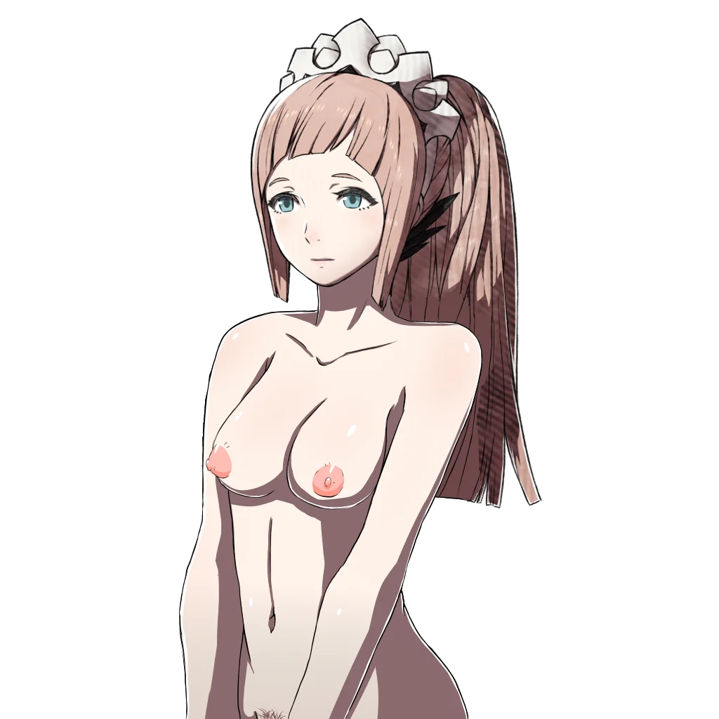 1girls bangs bare_shoulders blue_eyes breasts brown_hair collarbone completely_nude edit expressionless felicia_(fire_emblem) female female_only female_pubic_hair fire_emblem fire_emblem_fates hands_together long_hair maid maid_headdress medium_breasts nintendo nipples nude nude_female nude_filter ponytail pubic_hair samuraijam34 shoulders solo transparent_background upper_body