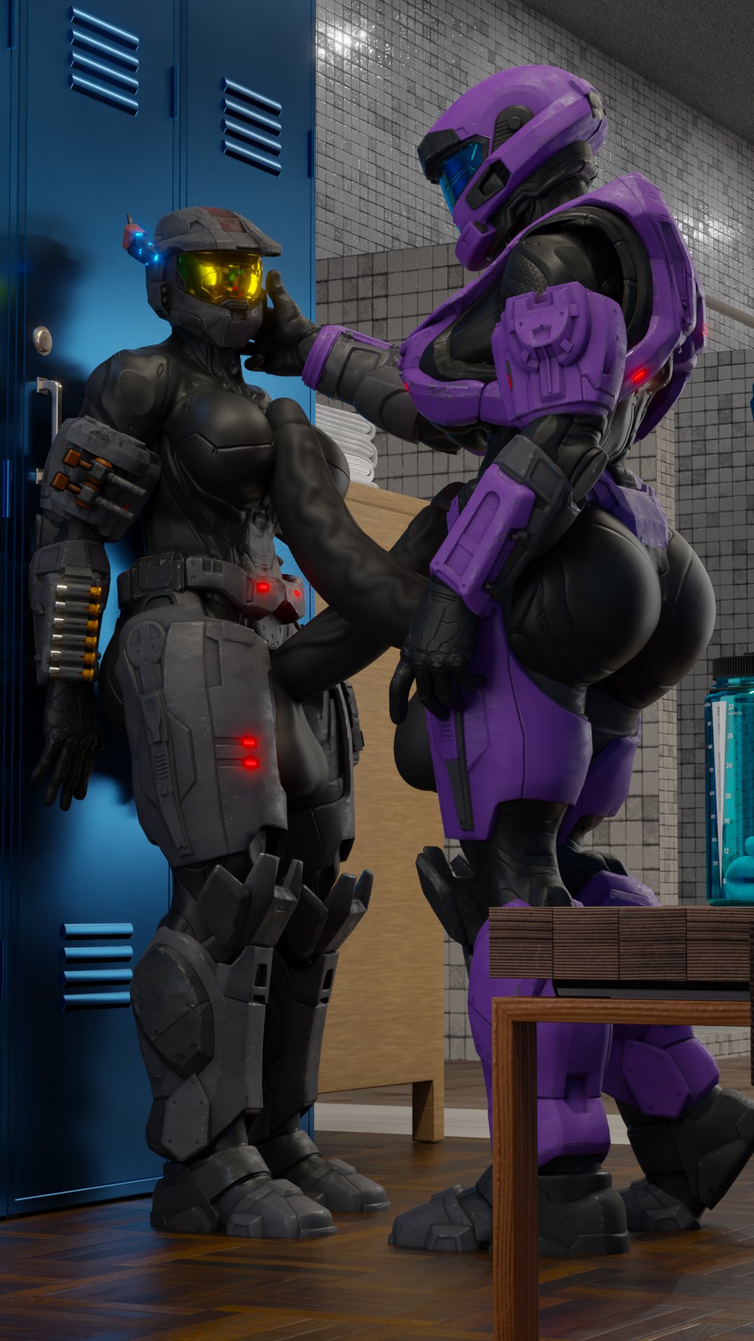 2futas, 3d, ass, big ass, futa only, futanari, halo (series), huge cock, intersex, kinna-g054 (manpancakes), monsterdongsart, penis, spartan (halo)