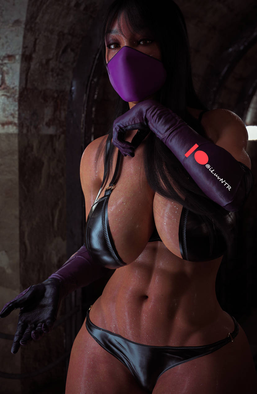 1girls 3d abs absurdres ai_generated ass big_ass big_breasts breasts daz_studio female female_only fit fit_female highres iluvntr mask medium_breasts mileena mortal_kombat mortal_kombat_11 netherrealm_studios ninja realistic short_hair solo tarkatan thick_thighs thong two_tone_hair