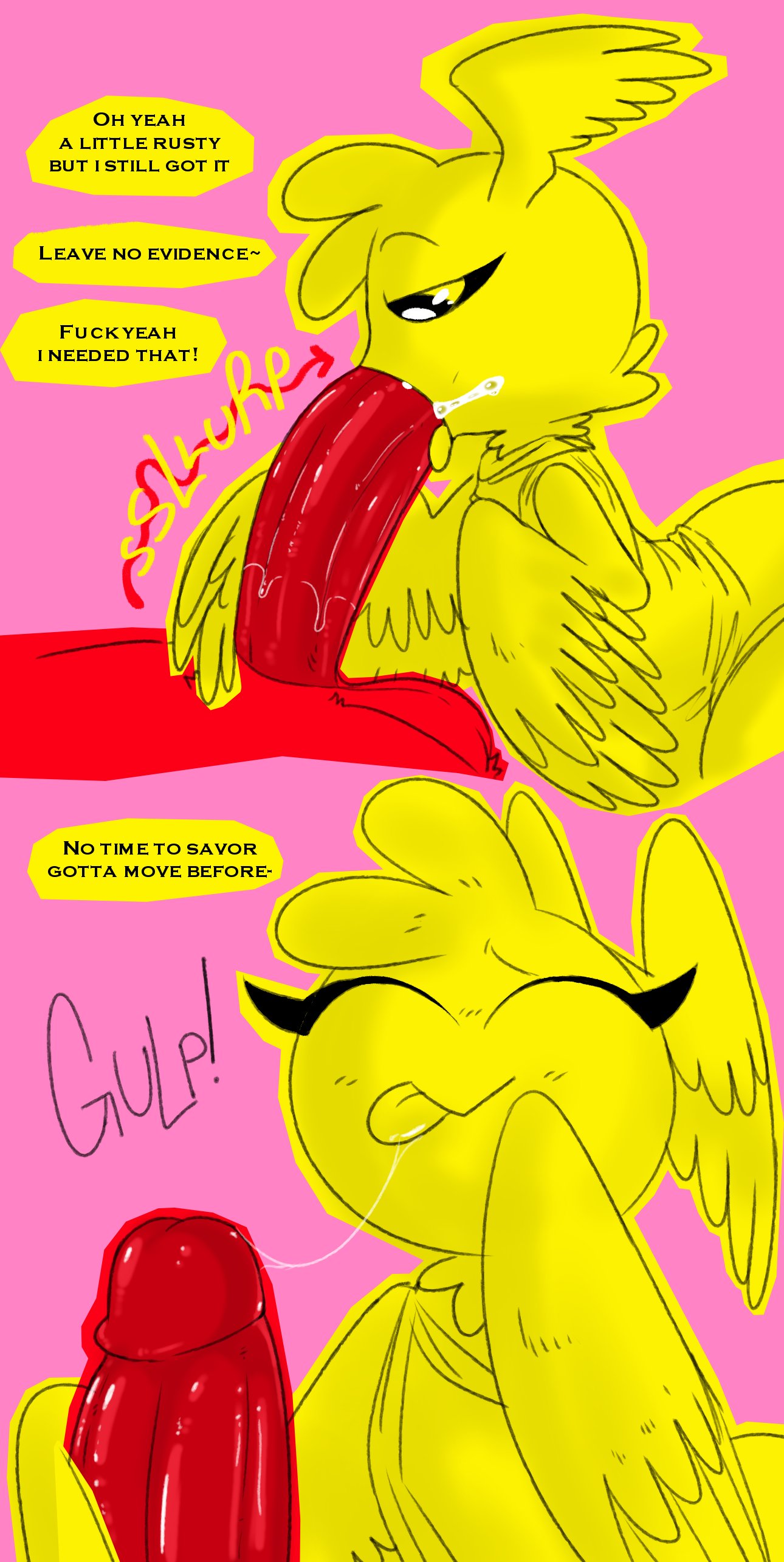 2023 2_panel_comic absurd_res angel ass aubrey_(nylonheretic) balls big_balls big_butt big_penis bodily_fluids canid canine cherub clothing cum cum_in_mouth cum_inside demon drinking drinking_cum duo english_text eyelashes feathered_wings feathers fellatio fox genital_fluids genitals girly hi_res huge_butt huge_cock humanoid hyper hyper_genitalia hyper_penis imp krylon_(nylonheretic) looking_at_genitalia looking_at_penis lying male male/male mammal not_furry nylonheretic on_back oral penile penis profanity robe saliva saliva_on_penis saliva_string sex swallowing swallowing_sound_effect text tongue tongue_out vein veiny_penis wings wings_on_head