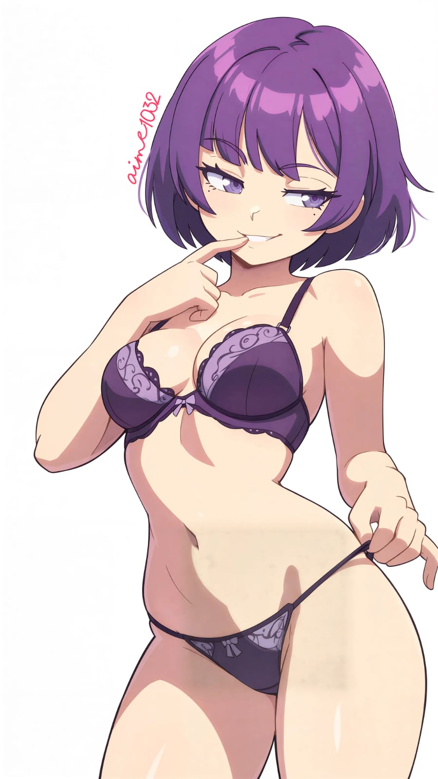 adjusting panties, ai generated, amelia (pathways), bra, female, panties, pathways (game)