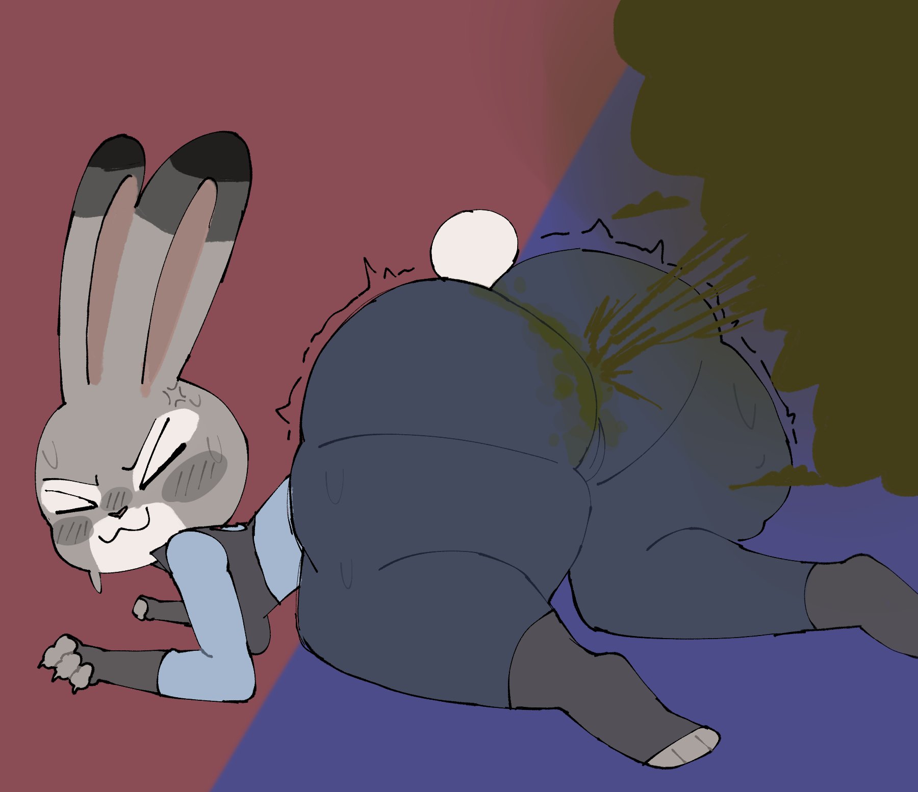 1anthro, 1female, 1furry, 1girls, 2020s, 2026, 2026s, ass, bent over, big ass, big butt, bubble ass, bubble butt, bunny ears, bunny girl, check tag type, closed eyes, digital drawing (artwork), digital media (artwork), disney, enjoying farting, enjoying farts, eyes closed, fart, fart fetish, fart stain, farting, fetish, gassy, gassy female, gray body, gray fur, grey body, grey fur, hi res, high resolution, highres, jpg, judy hopps, motion lines, possibleexport, relief, scat, shart, shart fetish, sharting, smiling, solo, solo anthro, solo female, solo focus, solo furry, sweatdrop, twitter link, wet fart, zootopia