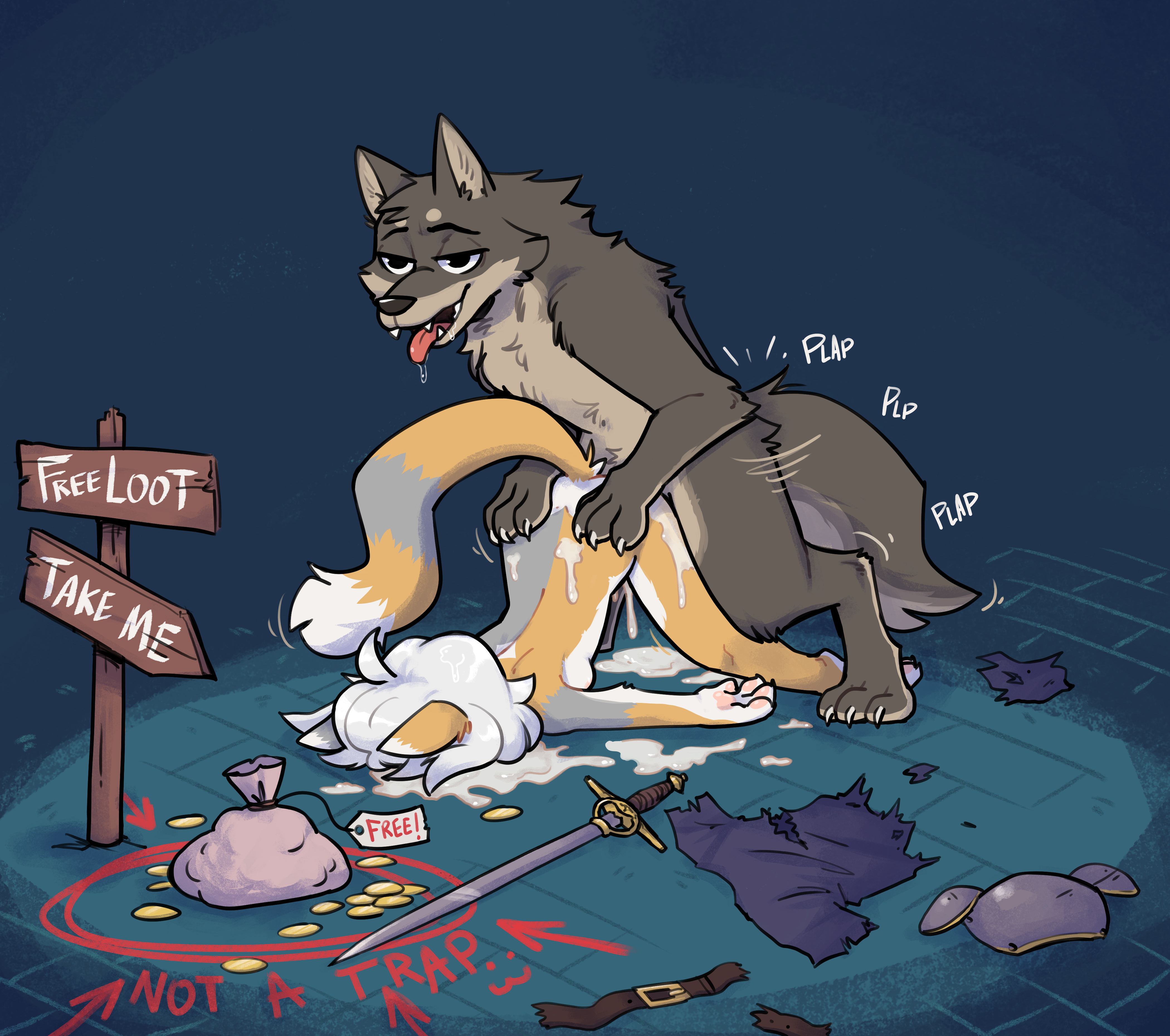 absurd res, ambiguous penetration, anthro, anthro on anthro, anthro penetrated, anthro penetrating, anthro penetrating anthro, anthro penetrating female, arcanis (hahaluckyme), ass up, borko (barkwoofawoo), calico cat, canid, canine, canis, colored, detailed background, digital drawing (artwork), digital media (artwork), domestic cat, felid, feline, felis, female, female anthro, female penetrated, forced, fuel (artist), fur, grey body, grey fur, hair, hi res, male, male penetrating, male penetrating female, male raping female, male/female, mammal, mature anthro, mature female, nude, nude anthro, nude female, orange body, orange fur, penetration, rape, rapist looking pleasured, sex, shaded, signpost, tan body, tan fur, trap (contrivance), white hair, wolf