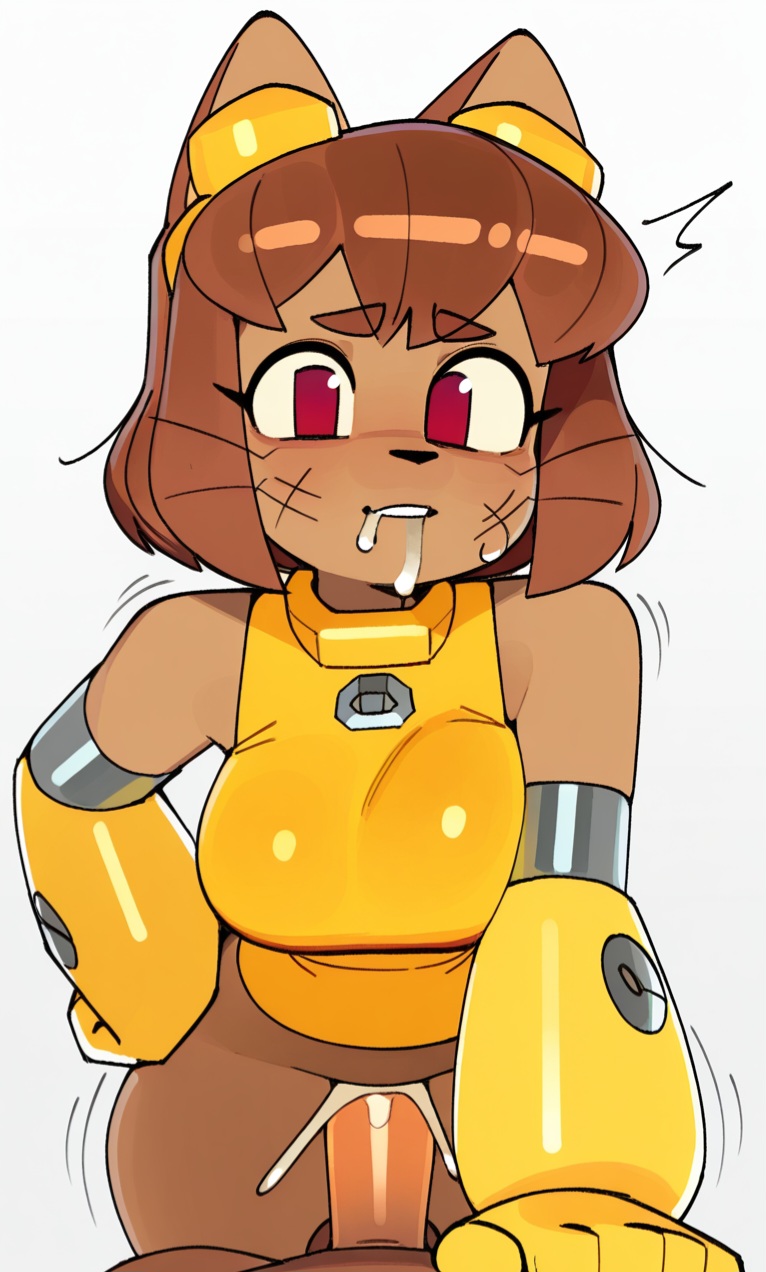 2d, ai assisted, ai generated, anthro, blush, catgirl, feline, female, furry, gameoverse, glitch productions, kit (gameoverse), kit bodega, pov, standing missionary, standing sex, vaginal penetration, vaginal sex, youtube