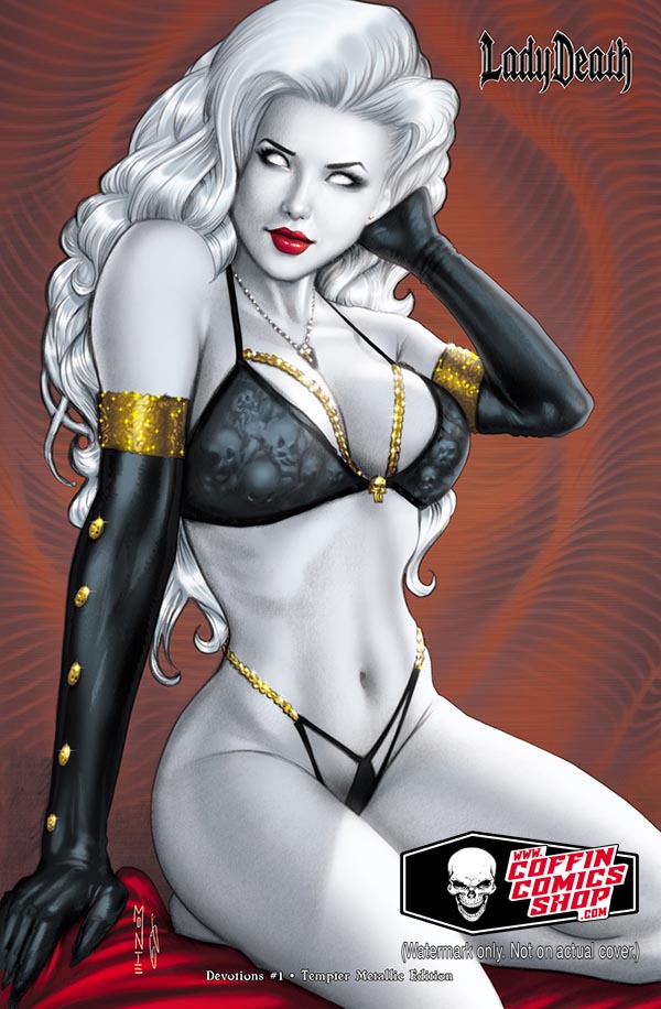 1girls chaos_comics coffin_comics death_(personification) elias_chatzoudis female_focus gloves grim_reaper hi_res lady_death latex_gloves lingerie long_hair looking_at_viewer queen_of_the_dead seductive seductive_look solo_female solo_focus voluptuous voluptuous_female white_body white_hair