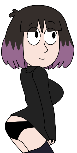 black_eyes black_hair ec-707 hilda_(series) kaisa_(hilda) pale-skinned_female purple_hair tagme transparent_background two_tone_hair