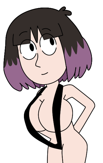 black_eyes black_hair ec-707 hilda_(series) kaisa_(hilda) pale-skinned_female purple_hair tagme transparent_background two_tone_hair