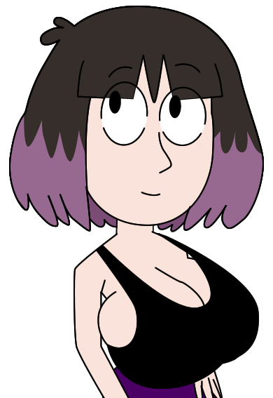 black_eyes black_hair ec-707 hilda_(series) kaisa_(hilda) pale-skinned_female purple_hair tagme transparent_background two_tone_hair