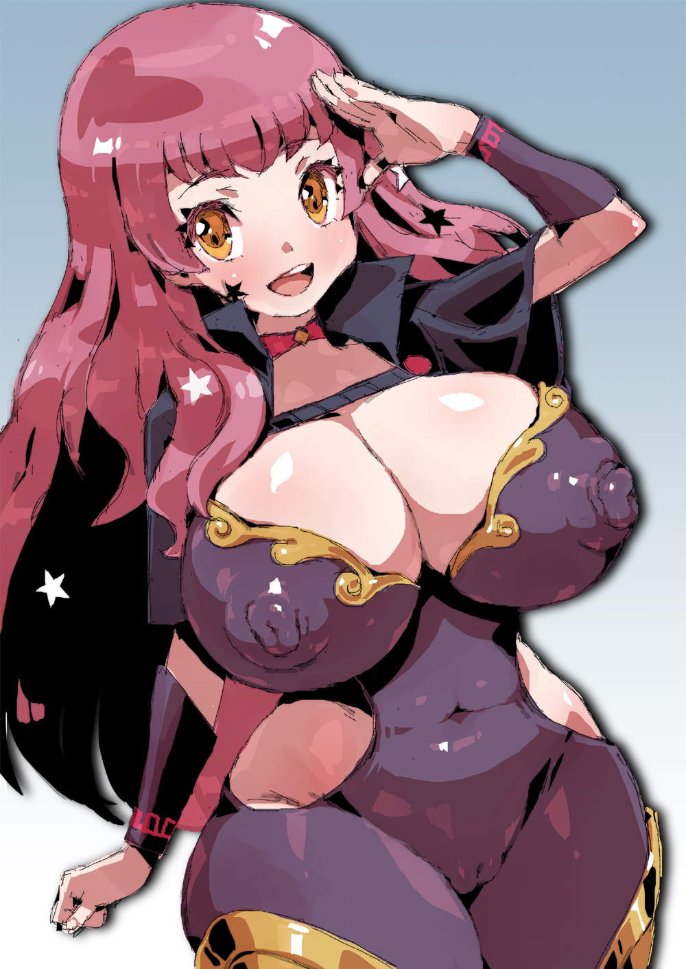 1girls, bangs, big areola, bodysuit, breasts, cameltoe, cleavage, erect nipples, face tattoo, female, female only, fire emblem, fire emblem engage, fully clothed, huge breasts, long hair, nintendo, nipples, orange eyes, petitdry, puffy nipples, puffy pussy, pussy, red hair, skin tight, solo, star, star (symbol), tattoo, thick thighs, thighs, wide hips, yunaka (fire emblem)