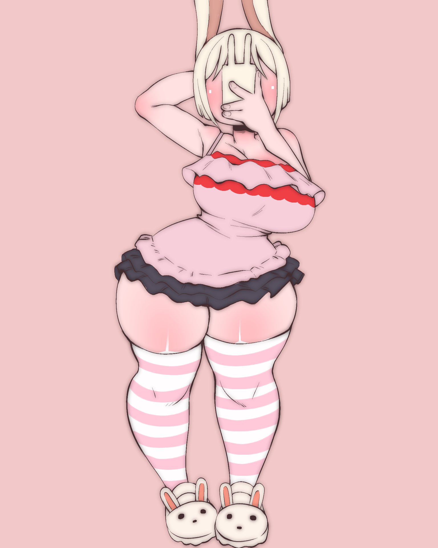5hitzzzu, boombita, breasts, bunny girl, female, funcu, funculicious, meatcuteshii, phone, pinkbobatoo, skiddioop, stereodaddy, tagme, tagme (character), thighhighs, thighs