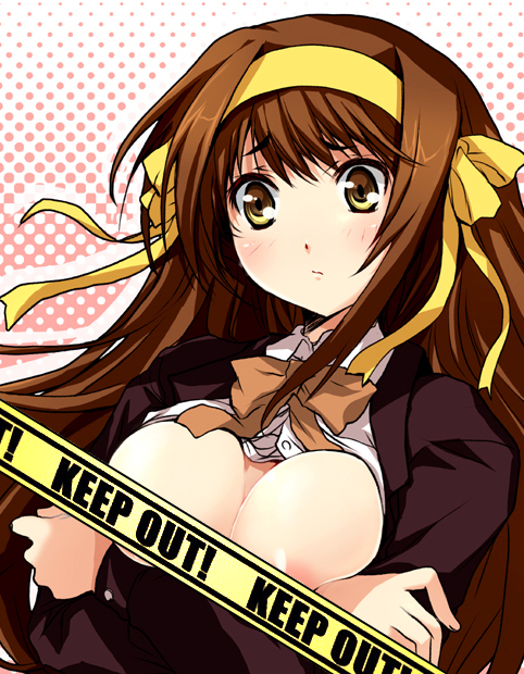 kashi keep_out open_clothes open_shirt shirt suzumiya_haruhi suzumiya_haruhi_no_yuuutsu