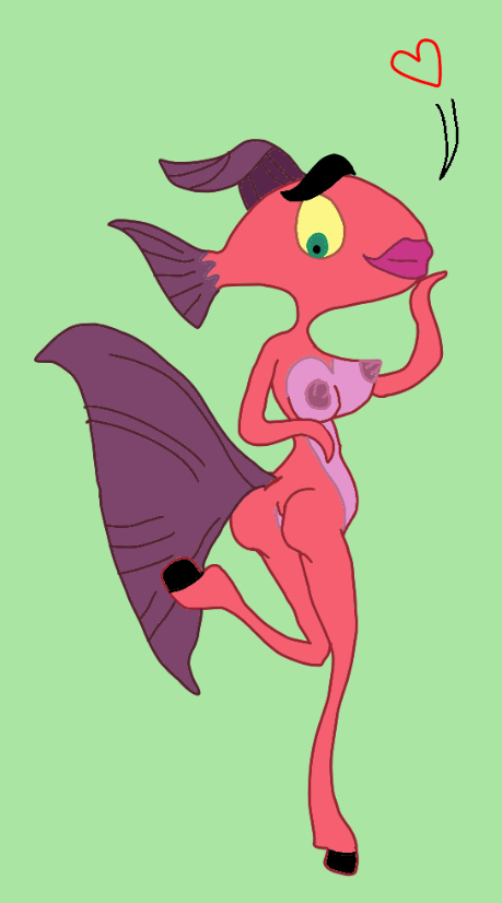 amazed big_ass big_breasts big_butt big_thighs blue_eyes breamyfish_(spliced) breasts cartoony expressions heart lips nelvana nipples nude pose position sea_bream spliced teletoon tentacle thick_thighs tight_ass