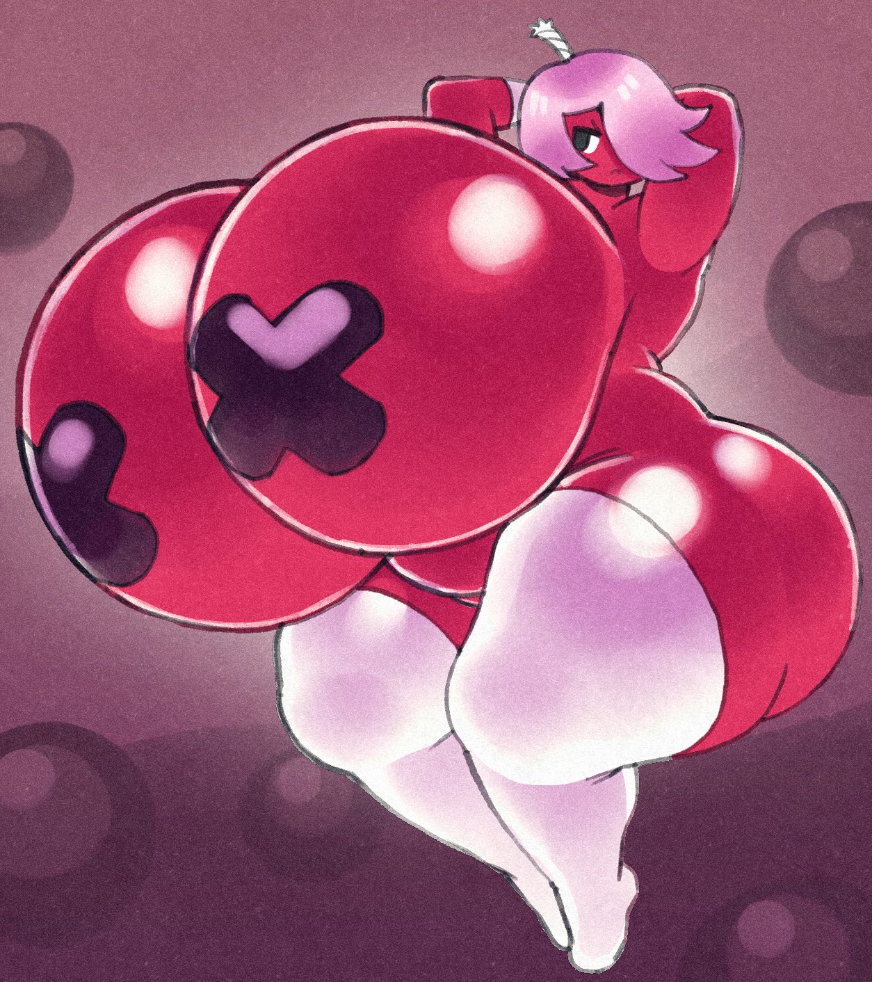 1girls, 2023, 2d, angstrom, armpits, ass, big breasts, breasts, cheri (dorahden), color, curvy, enormous breasts, female, female only, giant breasts, gigantic breasts, hair over one eye, hi res, huge ass, huge breasts, hyper, hyper ass, hyper breasts, large breasts, pink hair, red body, red skin, shaded, size fetish, solo, solo female, thick thighs, thighs, voluptuous