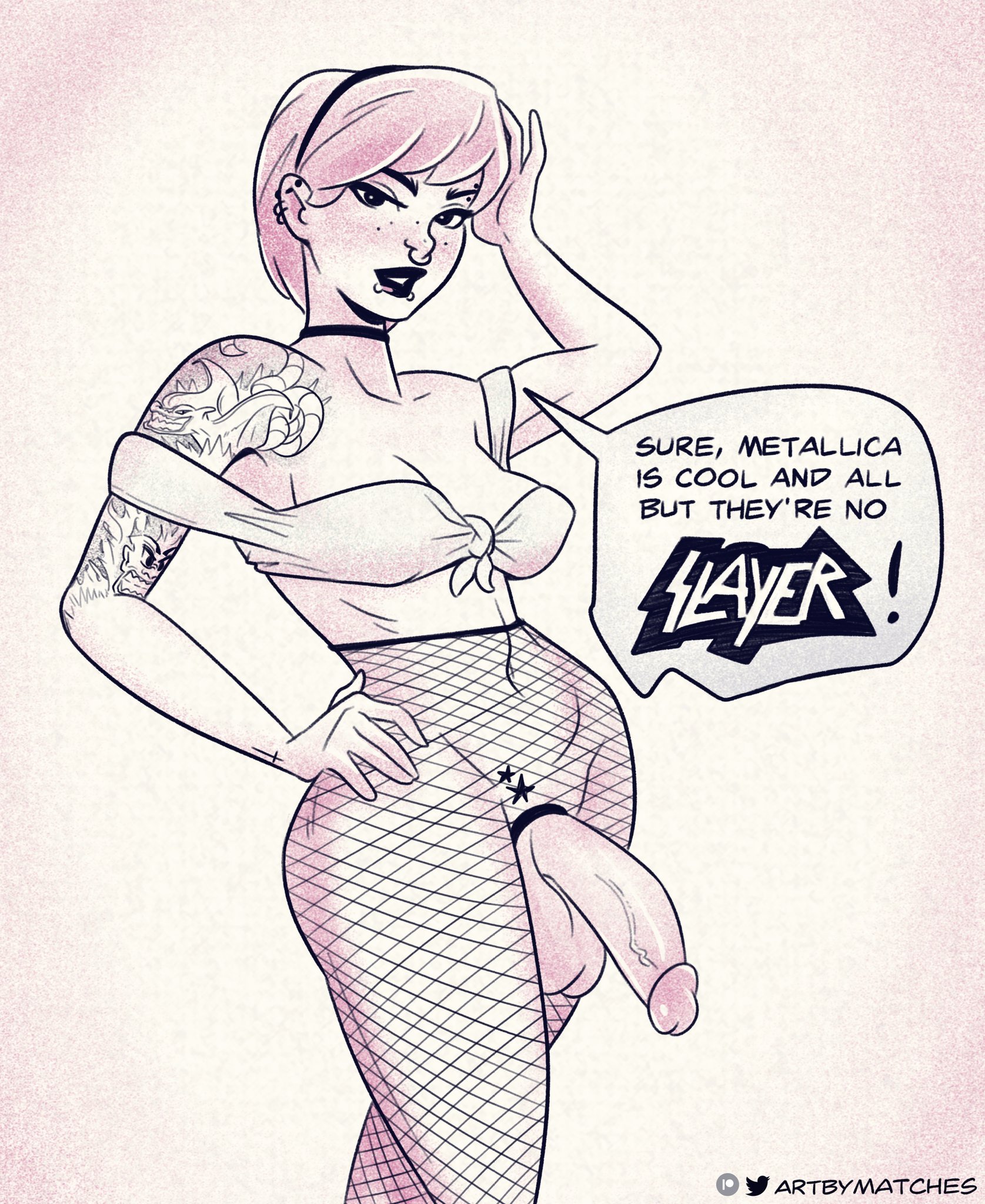 1futa, artbymatches, balls, big balls, big penis, futa only, futanari, goth, intersex, penis, tagme