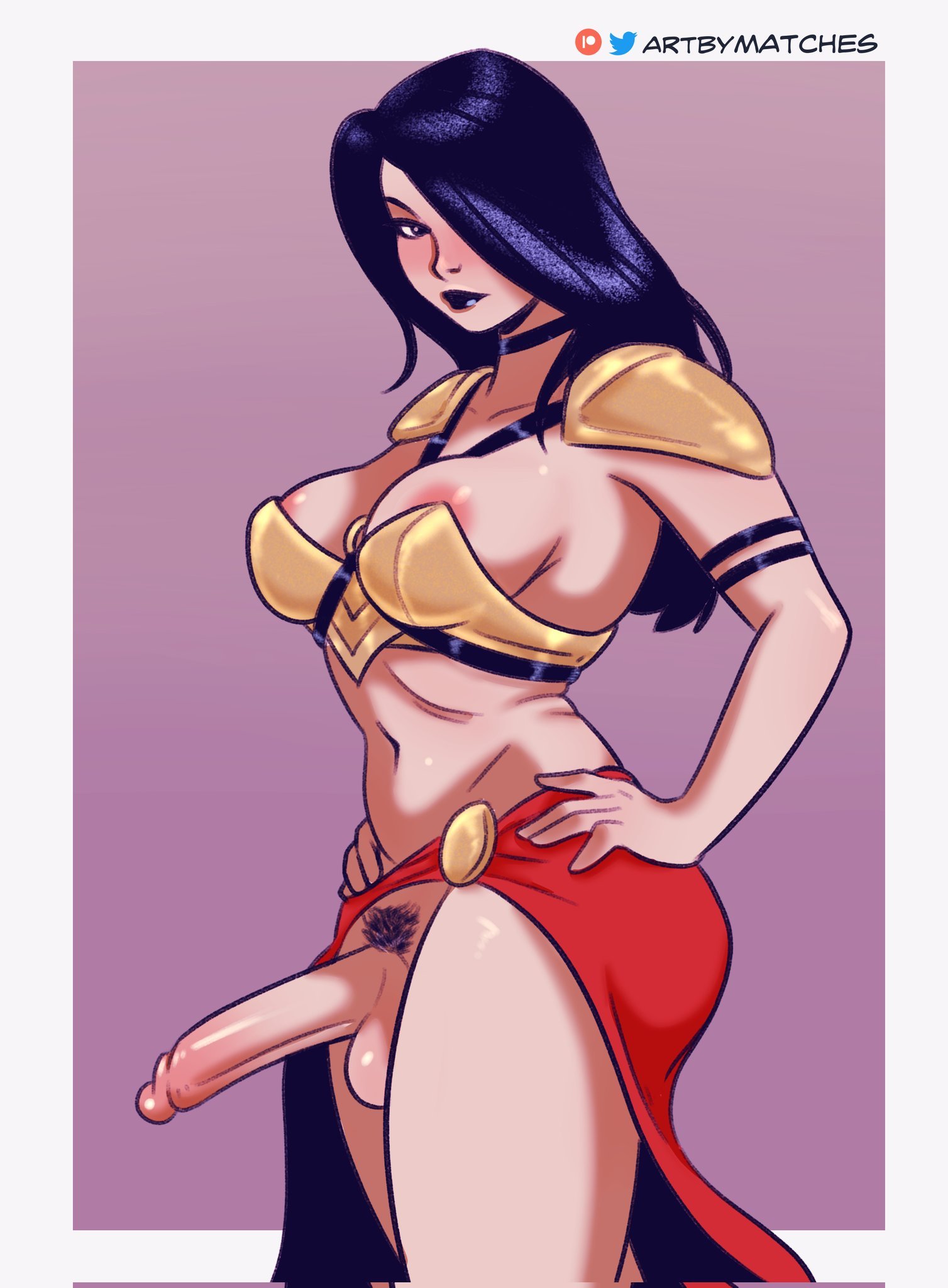 1futa, artbymatches, big penis, futa only, futanari, intersex, penis, pubic hair, solo, tagme
