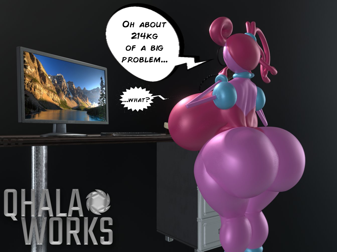3d, 3d (artwork), ass, ass bigger than head, ass focus, backboob, big ass, breasts, breasts bigger than head, casual, casual nudity, clothed, female, female only, huge ass, huge breasts, mommy long legs, no bra, no underwear, poppy playtime, reaperelin, sideass, solo
