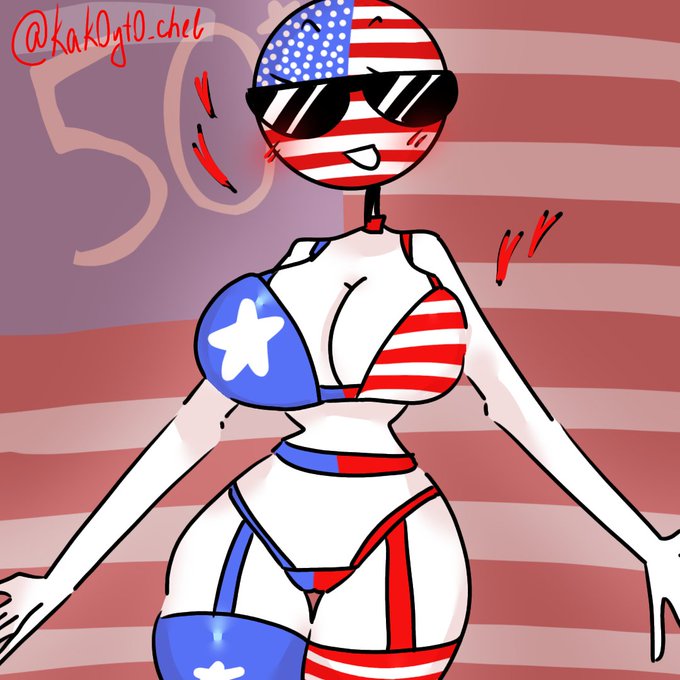 bikini countryhumans countryhumans_girl flag_background kak0yt0_chel sunglasses united_states_of_america_(countryhumans) usa_bikini