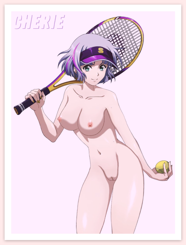 1girls breasts cherie female female_only langrisser nude_female solo tennis_ball