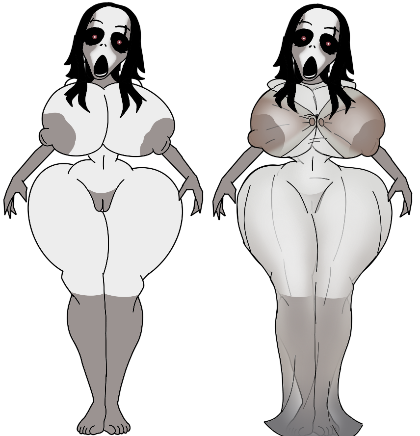 1girls big_nipples creepypasta curvy dvloper female female_focus female_only furu_flami ghost ghost_girl huge_ass huge_breasts humanoid long_hair naked nightmare_fuel nightmare_waifu no_humans non-human non-human_only open_mouth red_eyes slendrina standing thick_thighs