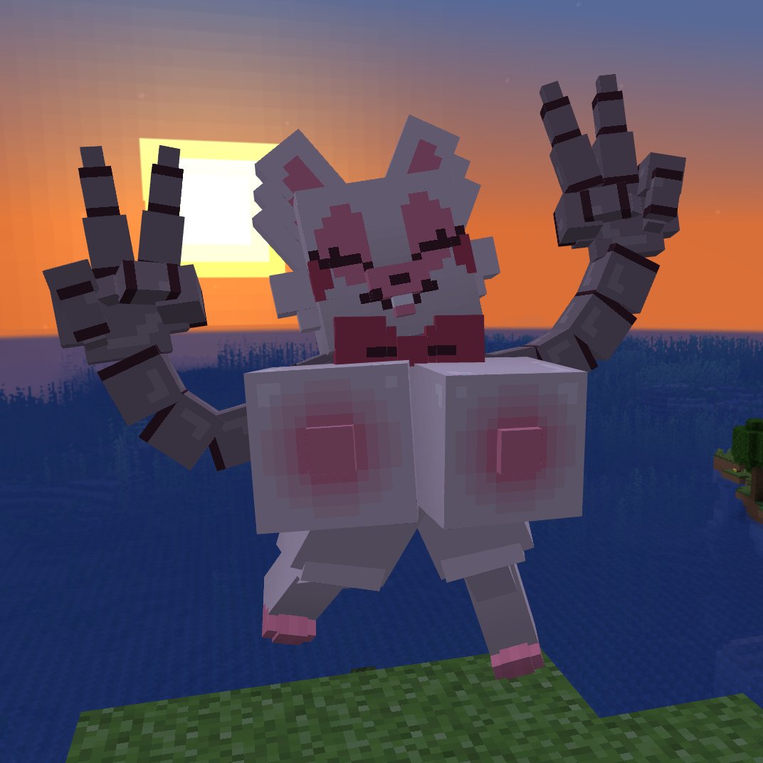 2023 anthro big_breasts black_nose breasts canid canine creamy_sandwich cubic_breasts female five_nights_at_freddy's five_nights_at_freddy's_2 fox fur mammal mangle_(fnaf) microsoft minecraft mojang nipples pink_body pink_fur pink_nipples robotic_arm scottgames smile snout solo white_body white_fur xbox_game_studios