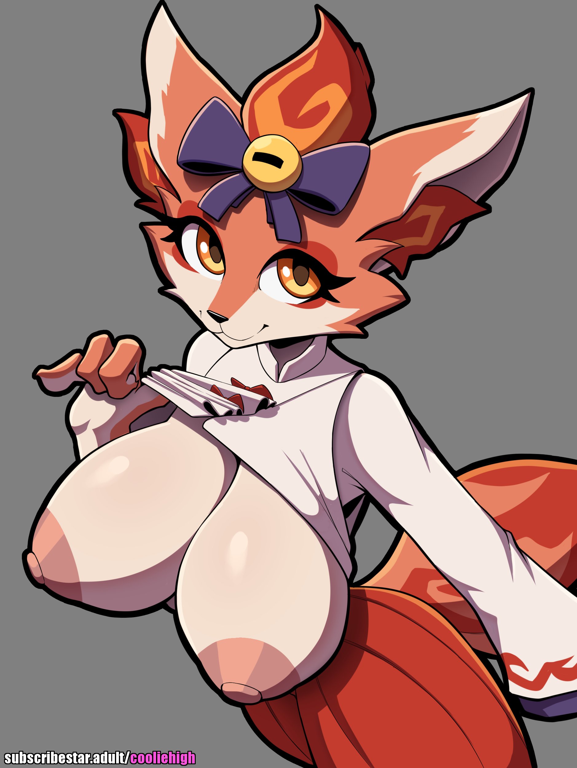 anthro, areolae, breasts, cooliehigh, exposed breasts, female, gunfire reborn, hi res, li (gunfire reborn), lifting shirt, nipples