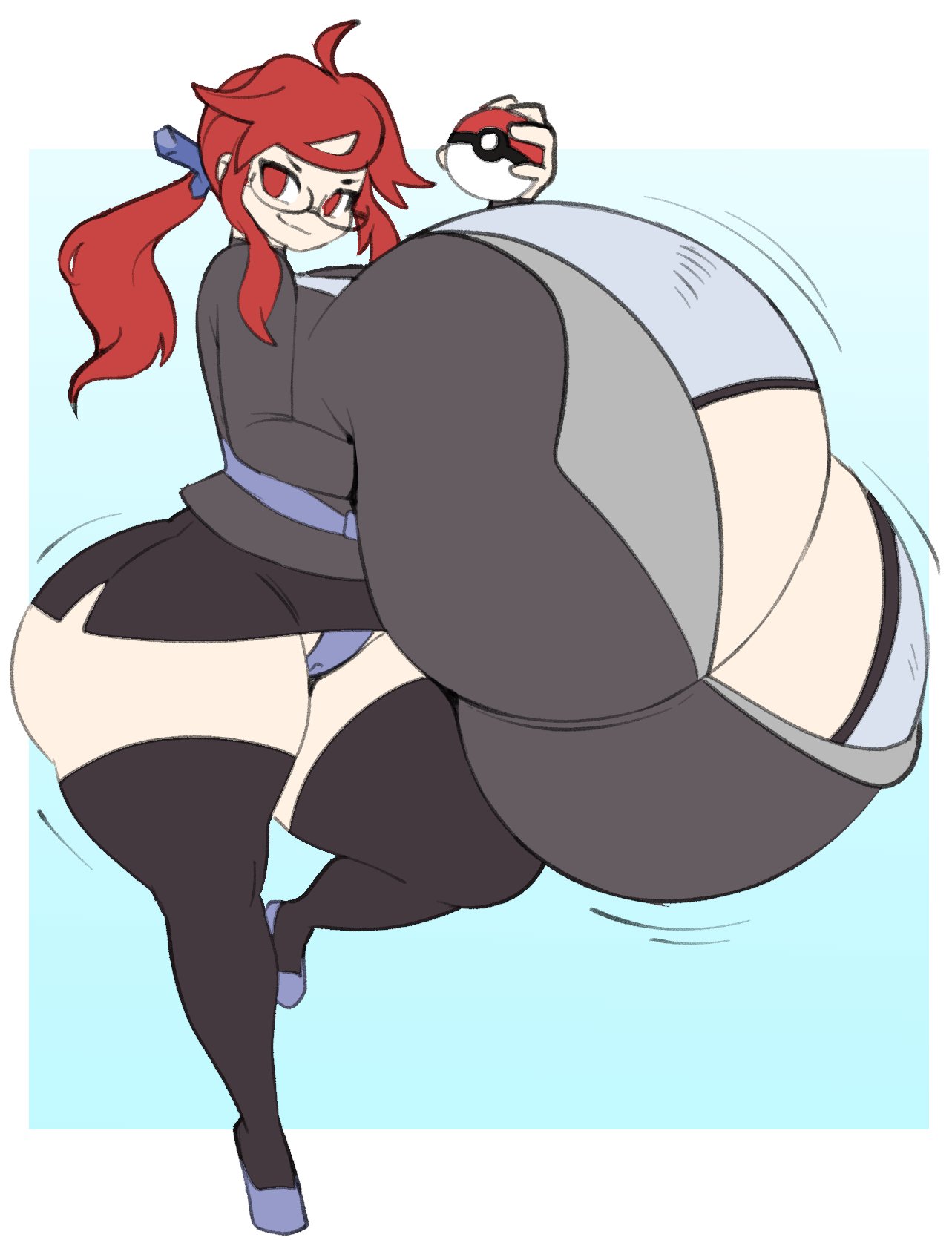 alternate breast size, angstrom, ass, ass bigger than head, big ass, big breasts, boob window, breasts, breasts bigger than head, breasts bigger than torso, clothed, female, female only, game freak, gigantic breasts, huge ass, hyper breasts, lorelei (pokemon), nintendo, pokemon, pokemon rgby, thighs bigger than head
