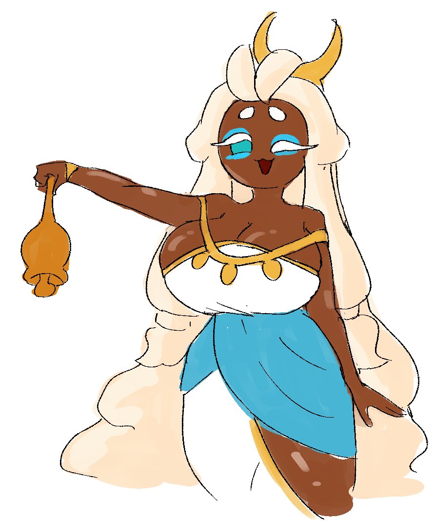 big breasts, breasts, cleavage, cookie run, cookie run kingdom, dracoarcto, female, huge breasts, mozzarella cookie, one eye closed, tagme, wink