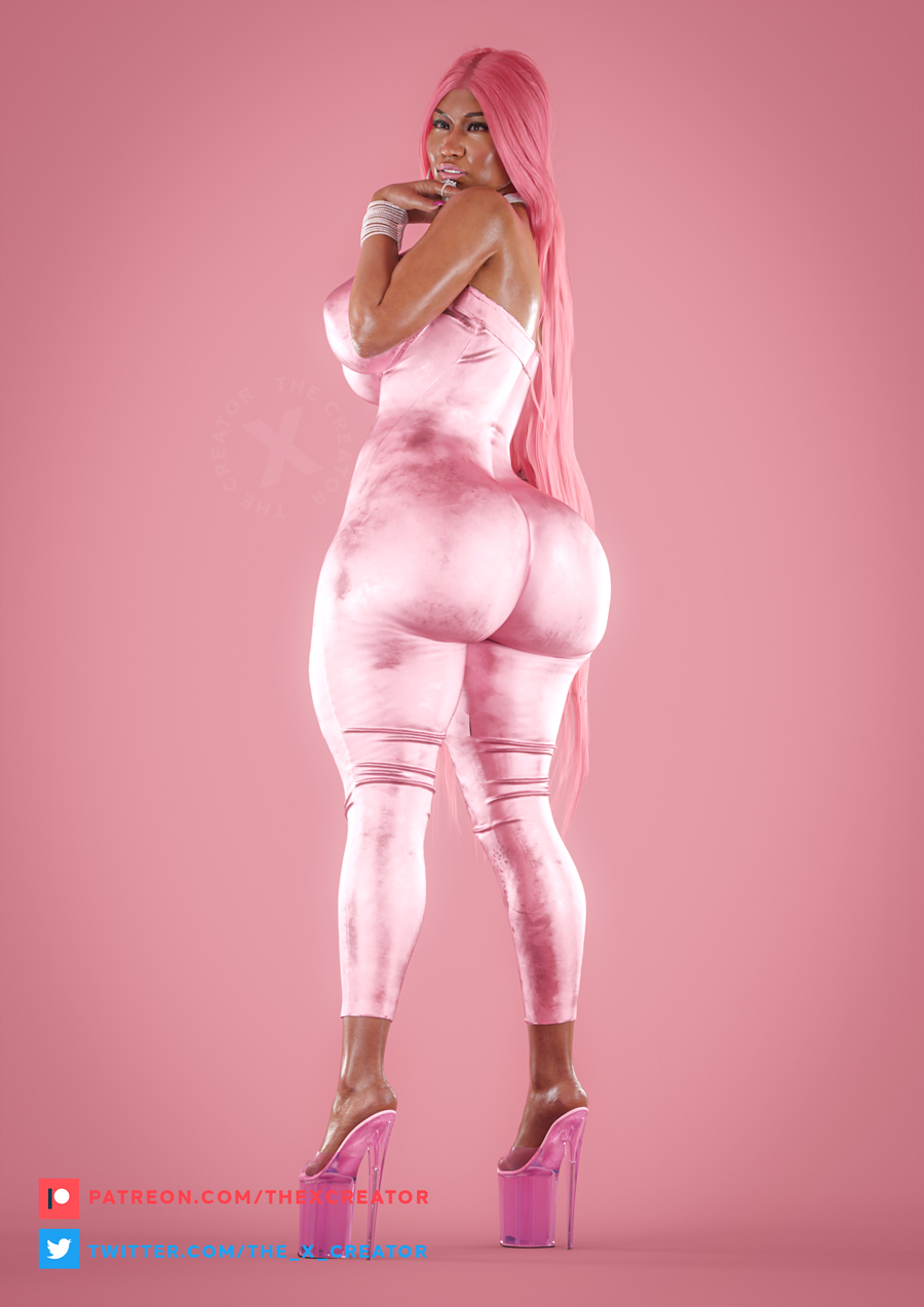 1girls, 3d, 3d (artwork), 3d render, activision, ass, big ass, big breasts, breasts, call of duty, call of duty modern warfare 2 (2022), call of duty warzone, celebrity, cleavage, dark skin, dark-skinned female, female, female only, fully clothed, high heels, hips, huge breasts, long hair, nicki minaj, nicki minaj (cod), nipples, pink hair, platform heels, real person, solo, stripper heels, the x creator, thick thighs, thighs, wide hips