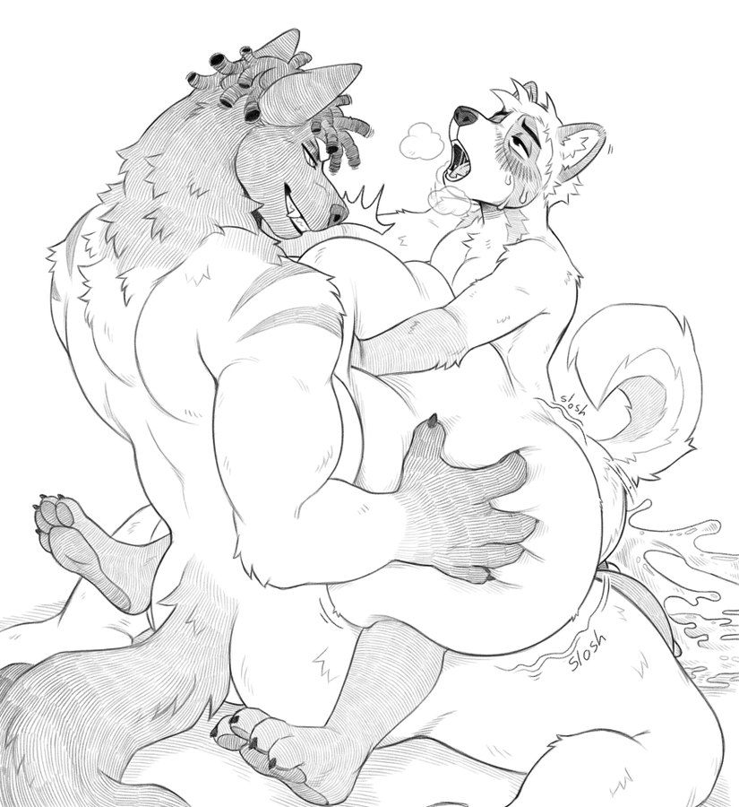 anthro ass balls belly belly_expansion belly_grab belly_inflation big_ass big_balls big_belly big_butt big_penis bodily_fluids canid canine canis cum cum_inside cumflated_belly cumflating_male cumflation domestic_dog duo genital_fluids genitals inflation male male/male mammal noon_(softakita) overwhelmed penetration penis tagme toddnet wolf wolfwireless_(character)