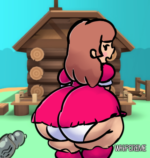 1girls anon ass blush brown_hair clothed dick dot_eyes dress earthbound earthbound_(series) hinawa huge_ass long_hair looking_at_viewer looking_back milf monstorlilly mother_(series) mother_3 nintendo outside panties precum shoes short_dress smile thick_thighs upskirt veiny_penis