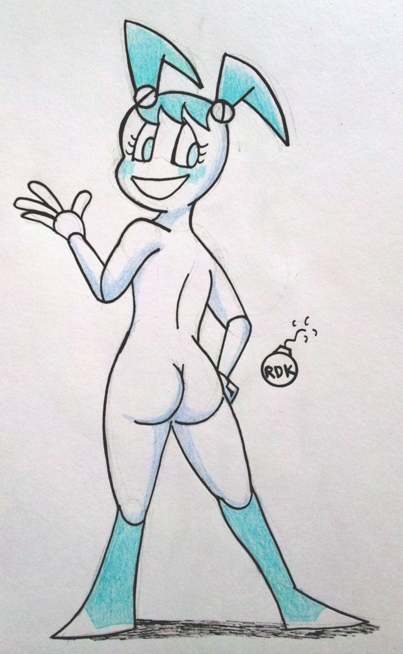 ass jenny_wakeman my_life_as_a_teenage_robot nude nude_female reddragonkan robot robot_girl smile tagme traditional_media_(artwork) xj-9