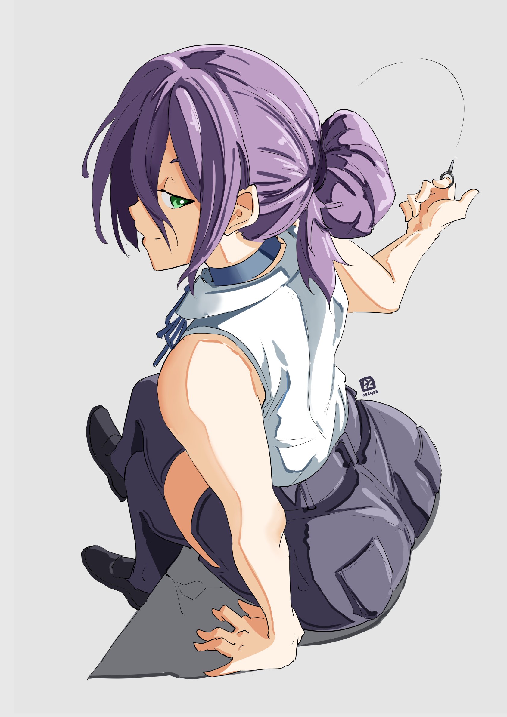1girls, ass, automatic giraffe, big ass, big butt, chainsaw man, clothed, devil, devil girl, fat ass, female, female only, fully clothed, large ass, large butt, looking at viewer, reze (chainsaw man), seductive, seductive look, shounen jump, thick, thick ass