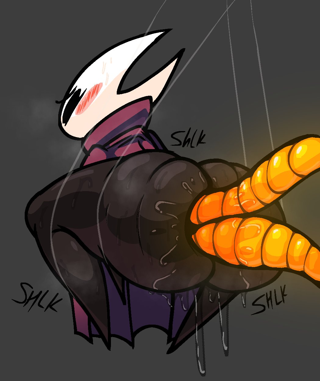 1girls ambiguous_penetration big_ass blush bottom_heavy bottomless bug cloak cloak_only dubious_consent female hollow_knight hornet_(hollow_knight) huge_ass insect insectoid large_ass nanodude78 onomatopoeia solo stubby_legs suspension sweat tentacle tentacle_sex tentacles text the_infection_(hollow_knight) thick_thighs thighs wet wide_hips