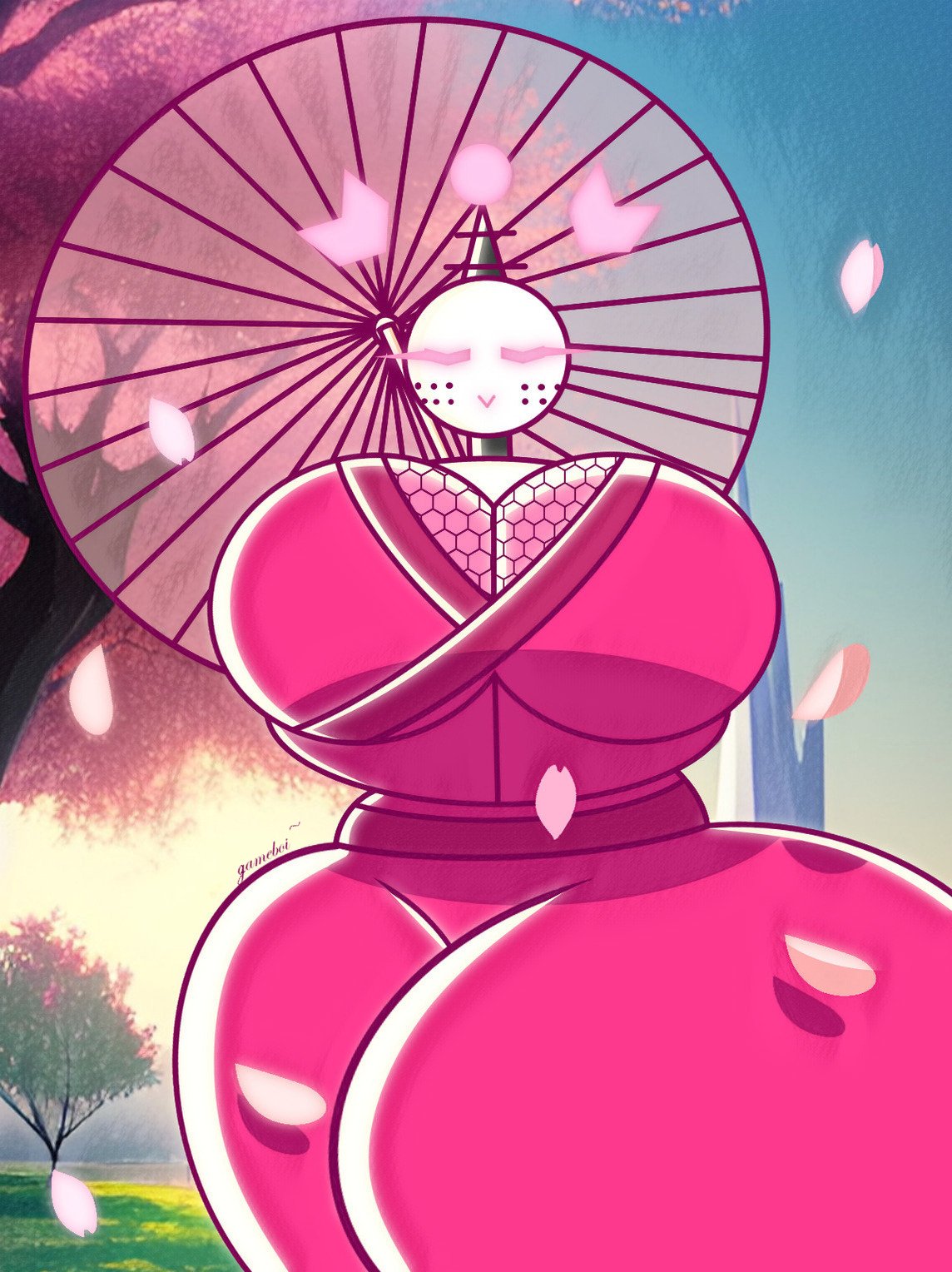 ass_bigger_than_head big_ass big_breasts clothed female female_only gameboi_(artist) hyper_ass robot robot_girl vee_(gameboi)