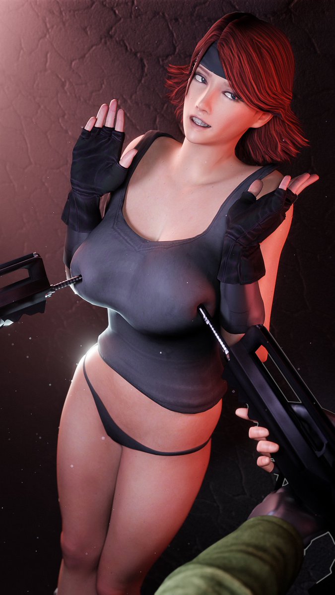 1girls 3d amateurthrowaway ayyteethreedee big_boobs big_breasts black_headband captive captive_female captured captured_girl captured_heroine caught cornered female female_focus female_prisoner fingerless_gloves_only girl_focus gloves gun guns meryl_silverburgh metal_gear_solid nervous nervous_smile no_pants outnumbered panties pantless pantsless prisoner prisoner_of_war prisoner_woman red_hair red_hair_female sleeveless_shirt surrendering tagme tanktop thong_panties weapon weapons