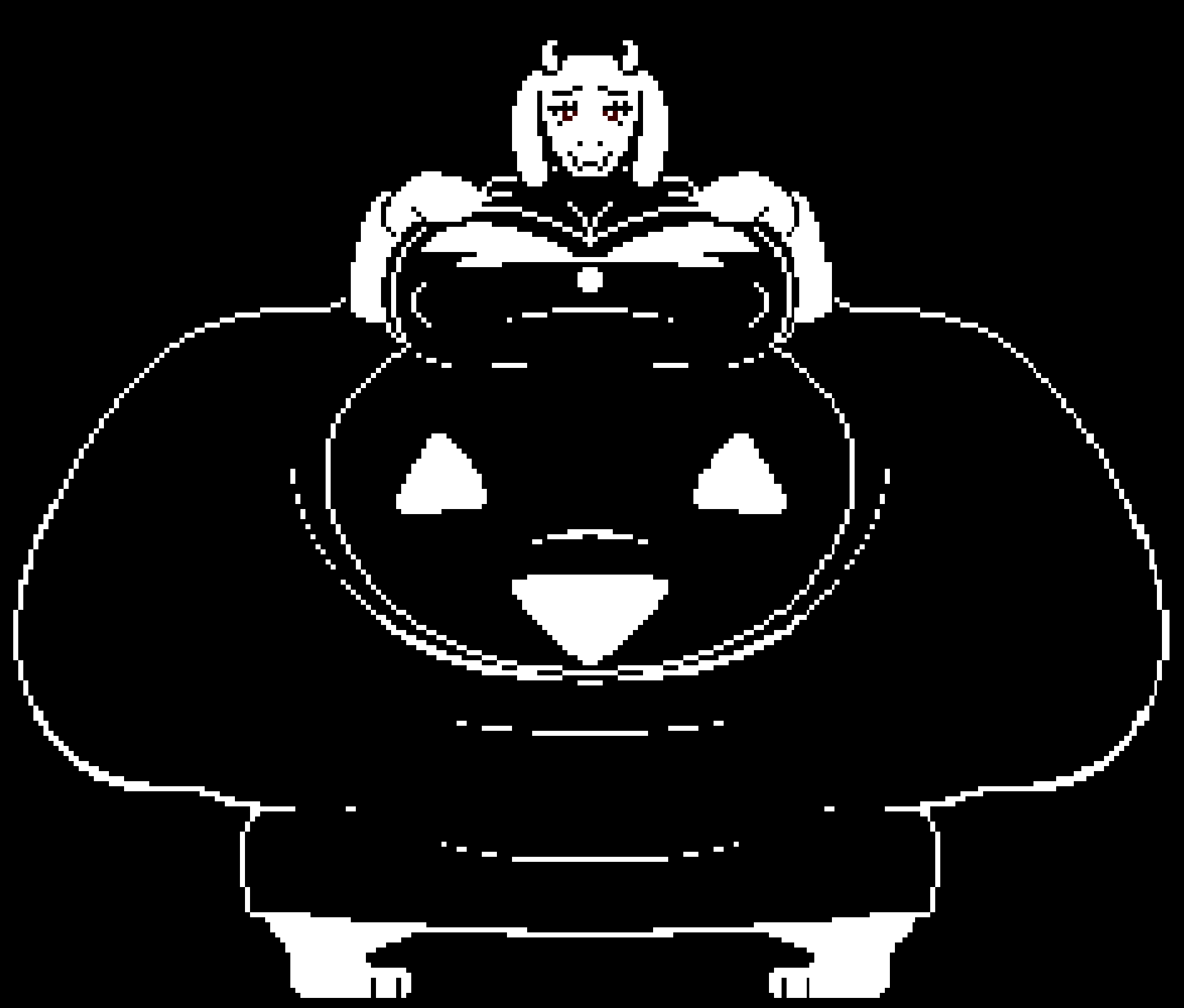 1girls anthro big_breasts black_and_white black_background boss_monster breasts chip_at_night clothed clothing edit edited female_only huge_breasts hyper hyper_ass hyper_breasts hyper_butt hyper_thighs massive_ass massive_breasts massive_butt massive_thighs pixel_(artwork) pixel_art thick_thighs toriel undertale undertale_(series) wide_hips