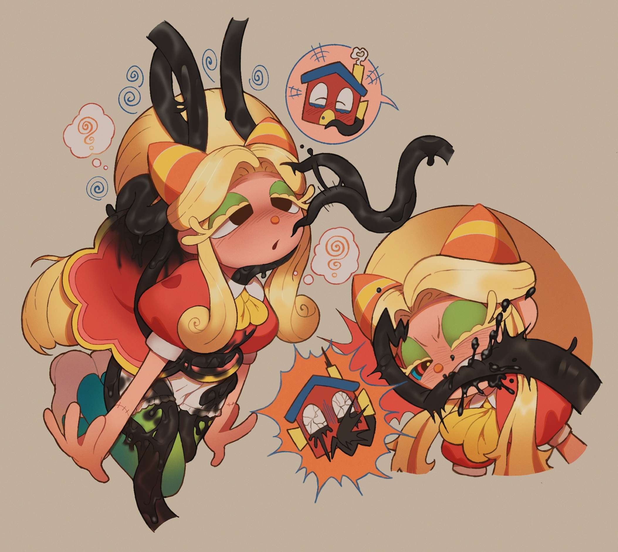 anthro, bite, blush, home (welcome home), julie joyful (welcome home), molestation, molesting, no penetration, p7l7e7xx7u7s7, rape, sexual assault, skirt lift, tentacle, tentacle rape, twitter username, welcome home (puppet show)