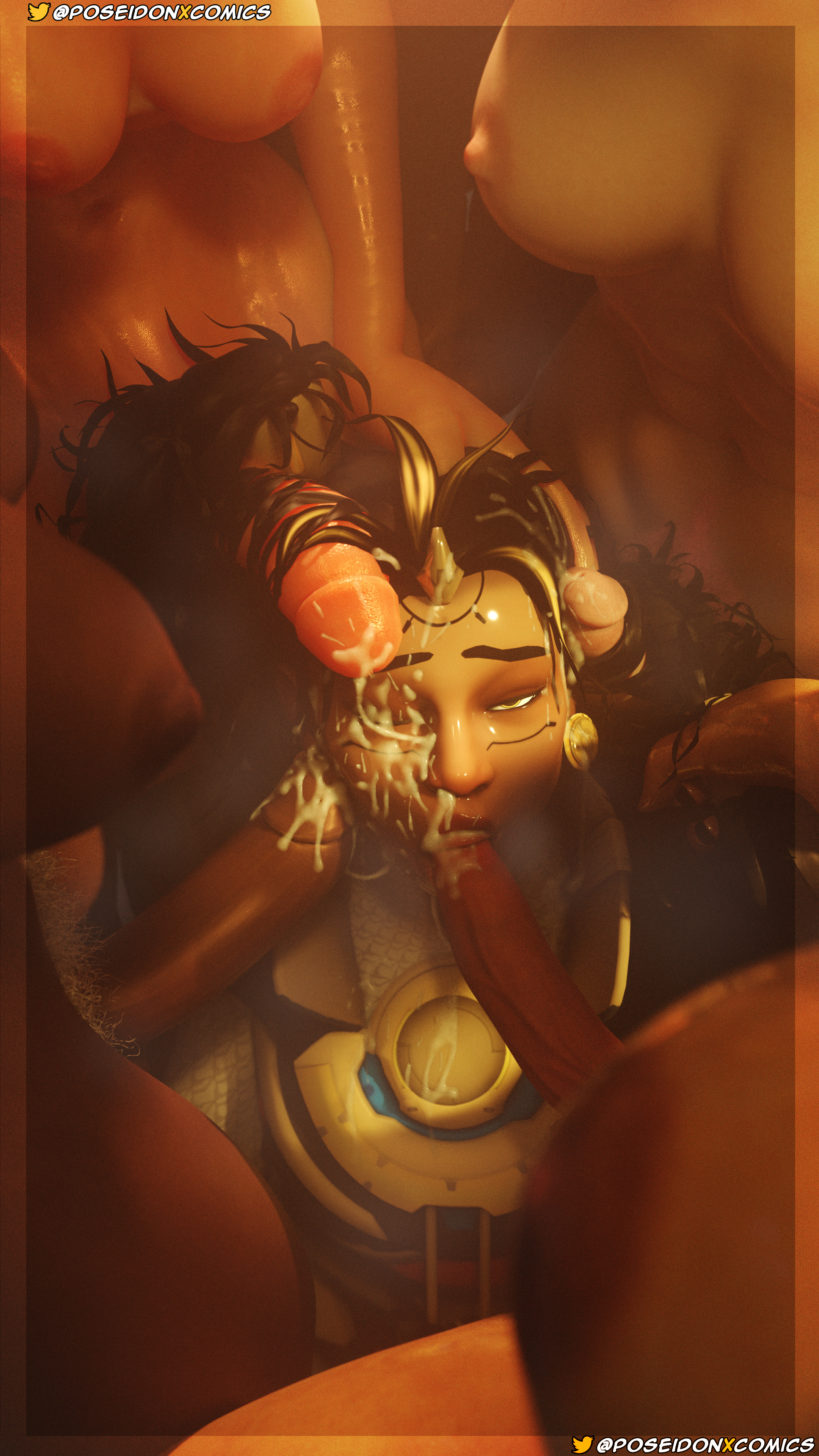1girls, 3d, 4futas, blowjob, braid, braided hair, brown skin, bukkake, cumshot, facial, female, futa on female, futanari, gangbang, group, group sex, hair fetish, hair grab, hair pull, hair pulling, hairjob, illari (overwatch), intersex, junker queen, kiriko (overwatch), latina, nude, nude futa, oral, oral sex, overwatch, overwatch 2, penis, peruvian female, pharah, poseidonx, sojourn (overwatch), twin braids, twintails