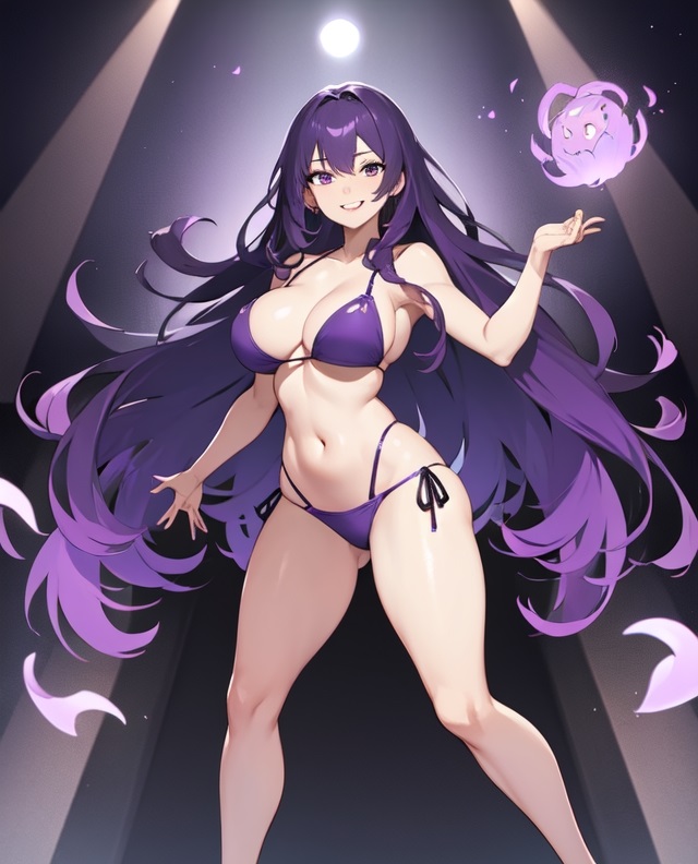 1girls 2023 ai_generated ai_penis anime anime_girl anime_nose anime_style big_ass big_breasts bikini bikini_top clothed_female elemental enza1316 fit fit_female girl long_hair purple_bikini purple_bikini_top purple_eyes white_body white_skin women