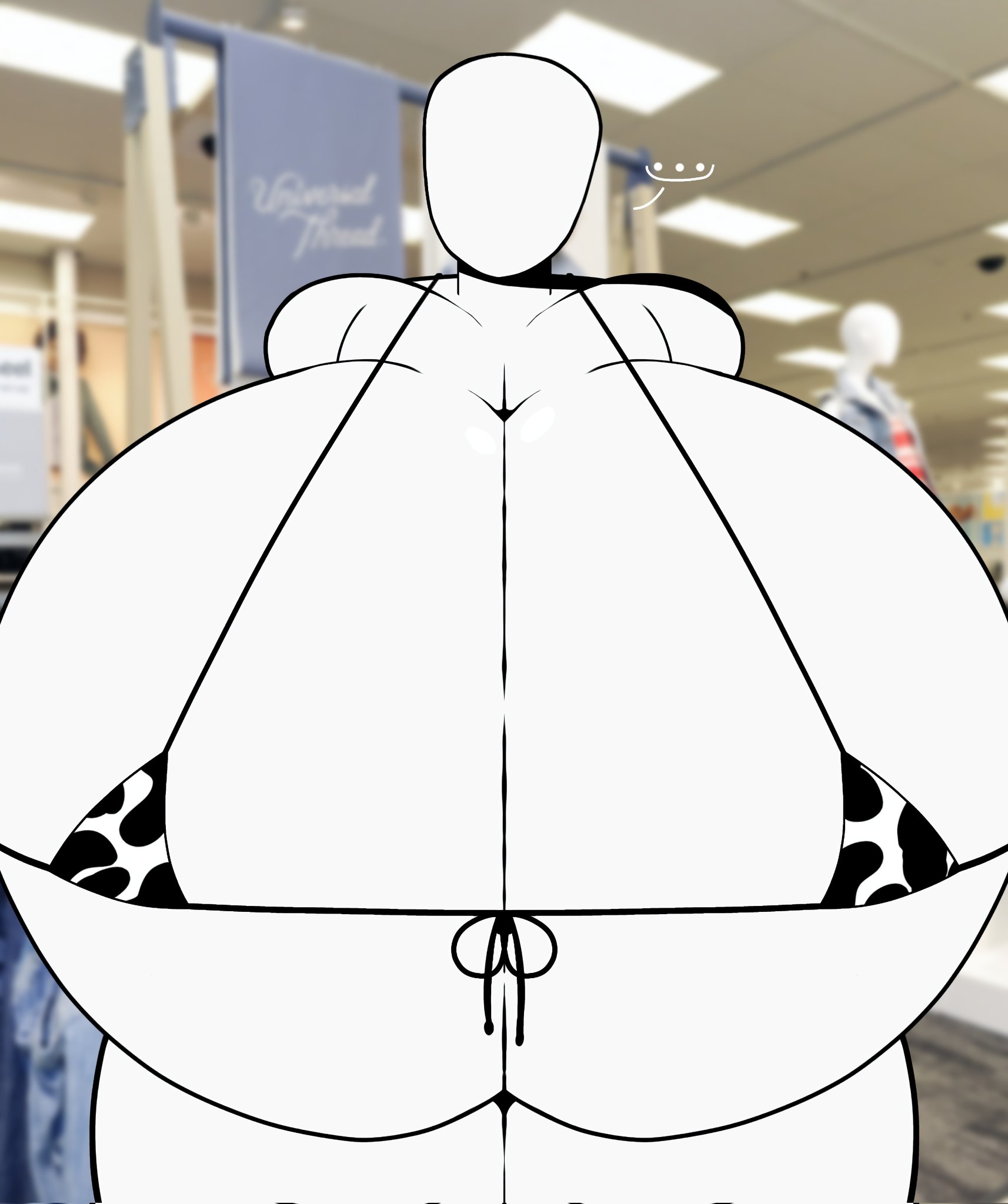 ass, big ass, big breasts, big butt, bikini, breasts, breasts bigger than head, bubble ass, bubble butt, faceless female, female, huge breasts, mannequin, nude, nude female, tag, tagme, thick ass, thick thighs, videogamedunky, white body