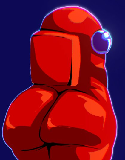 amogus among_us among_us_red big_ass big_butt bodysuit bottom_heavy fat_ass fat_butt huge_breasts impostor_(among_us) tagme wiirart