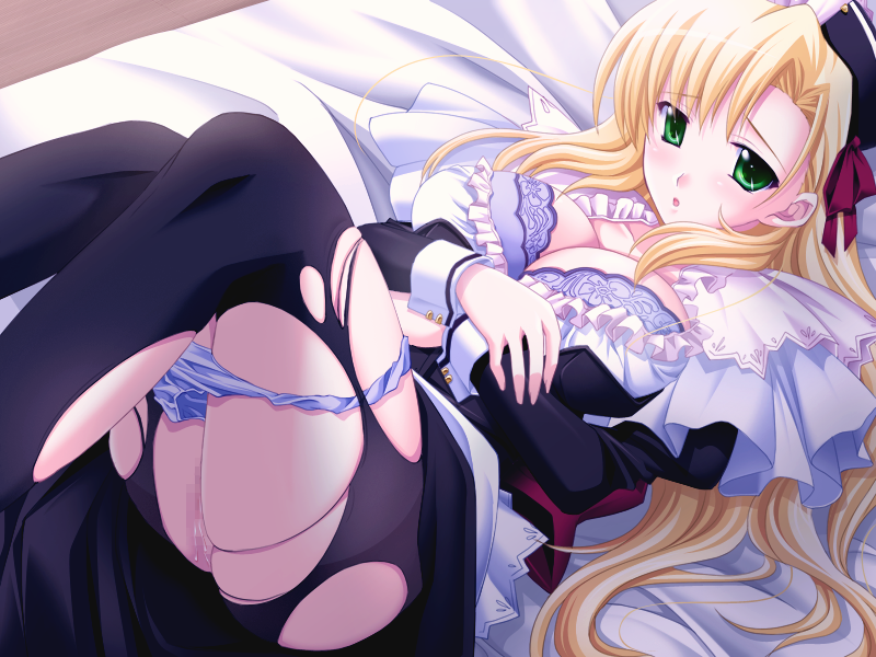 1girls 2d atelier_kaguya blonde_hair censored cg eroge female game_cg honky-tonk_pumpkin ore_to_kanojo_wa_shujuu_na_kankei solo tagme tobato_marina