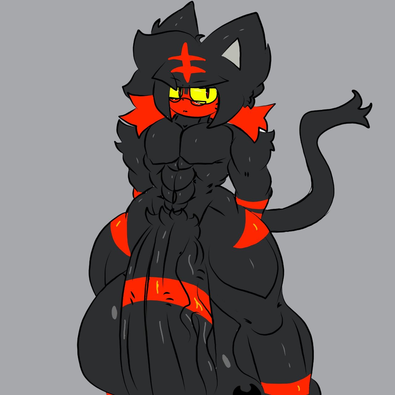 big_penis huge_cock lattemon lattemon_(character) litten penis pokemon thick_thighs wide_hips