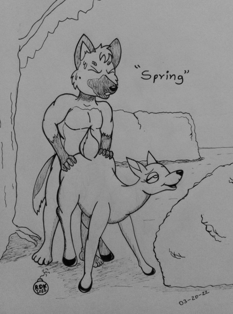 all_fours anthro anthro_on_feral breeding_stand canid canine canis deer domestic_dog duo female feral forest from_behind_position german_shepherd herding_dog looking_pleasured male male/female mammal monochrome pastoral_dog penetration plant reddragonkan sex tree vaginal_penetration vaginal_penetration zoophilia