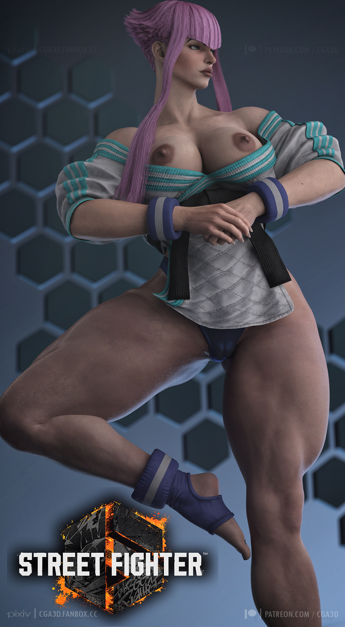 1girls, 3d, abs, areolae, ass, athletic, athletic female, bangs, big ass, big breasts, blush, bracelet, breasts, bubble butt, busty, cameltoe, capcom, cga3d, cleavage, curvaceous, curvy, curvy female, curvy figure, erotichris, feet, female, female focus, female only, french, french female, hi res, hourglass figure, kimono, large breasts, long hair, looking at viewer, manon legrand, muscular, muscular female, nipples, patreon username, pink hair, pussy, solo, standing, street fighter, street fighter 6, thick ass, thick thighs, thong, tight clothing, toned, toned legs, topless, topless female, twitter username, voluptuous, voluptuous female, wide hips