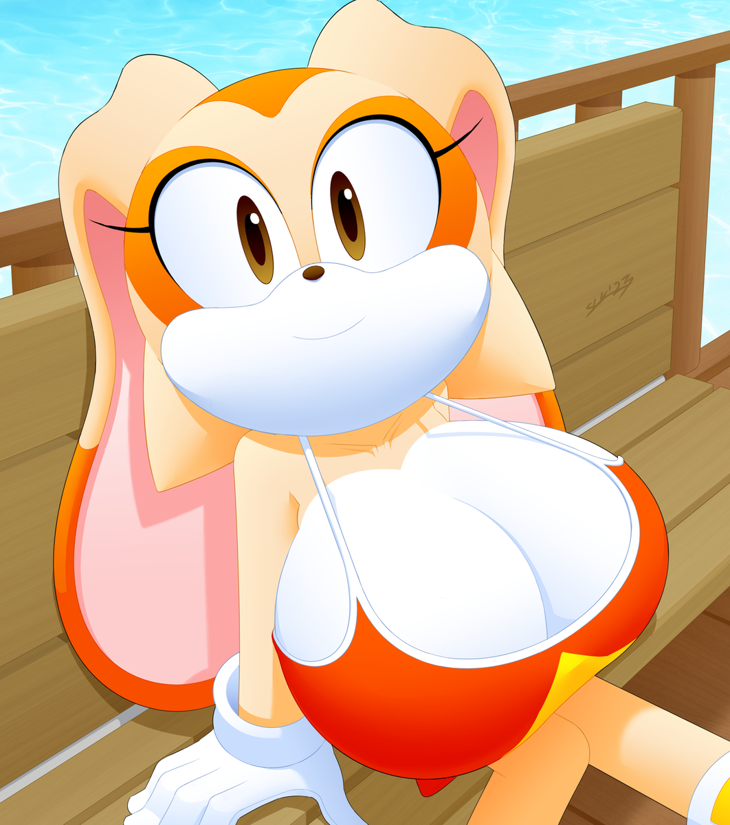 1girls, 2020s, 2023, aged up, anthro, big breasts, boob window, bra, breasts, clothed, clothing, cream the rabbit, ear, eyelashes, eyes, female, female only, fur, huge breasts, humanoid, large breasts, legs, mouth, nose, partially clothed, pixiv, rabbit, rabbit ears, rabbit girl, rabbit humanoid, sega, slickehedge, sonic (series), sonic advance, sonic advance 2, sonic the hedgehog (series), url