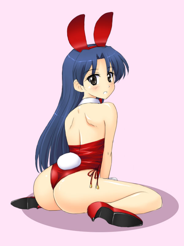 ass bare_legs bunny_ear bunny_girl bunnysuit cosplay high_heels idolmaster kemonomimi kisaragi_chihaya leotard masakichi_(crossroad) shoes tail thong_leotard usamimi