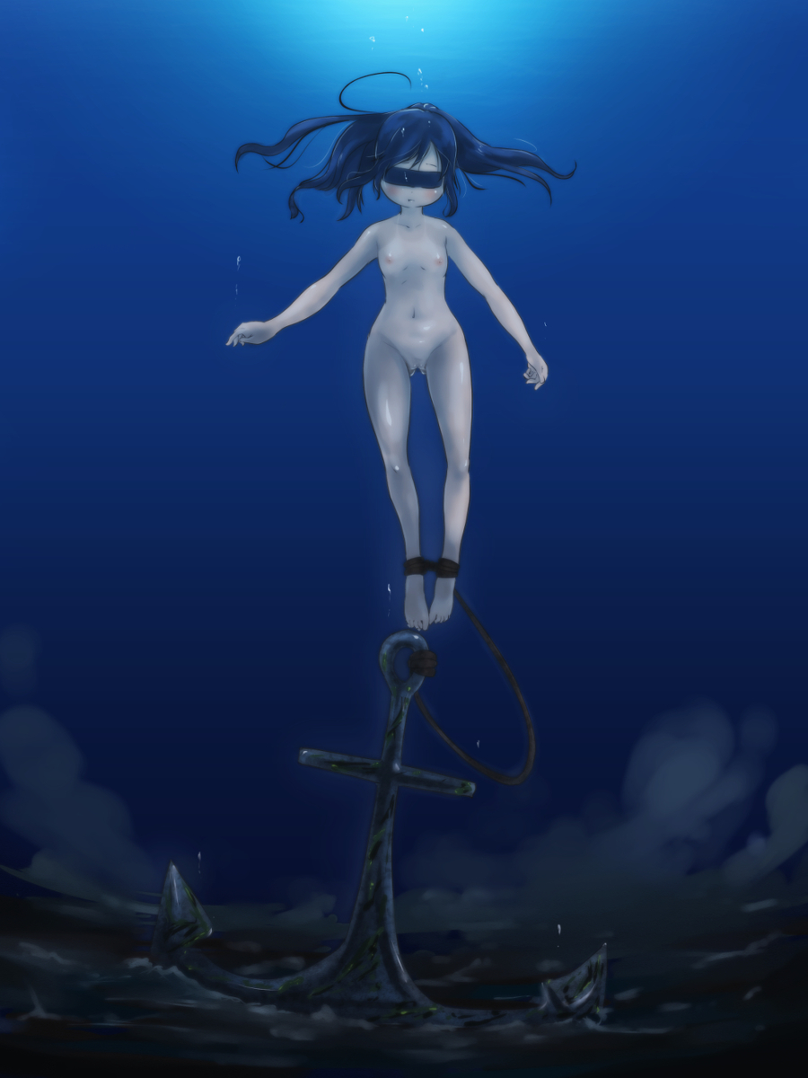 anchor asphyxiation barefoot bondage bubble drowning feet female h2o nipples nude original solo toes underwater