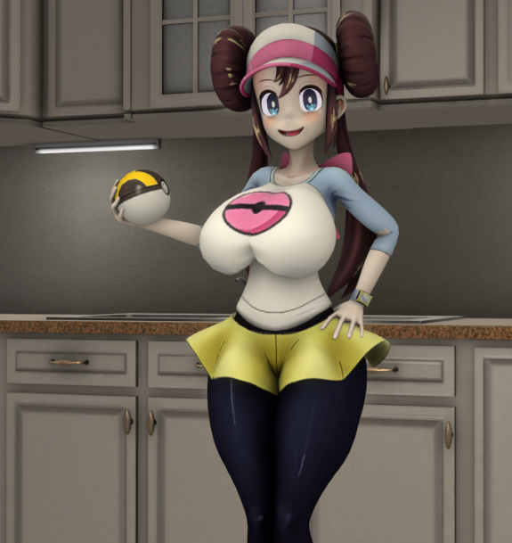 1girls 3d 3d_(artwork) alternate_version_available arkired big_breasts breasts brown_hair clothed clothed_female female female_only hat holding long_hair open_mouth open_smile pokemon raminax78 rosa_(pokemon) smile solo solo_female ultra_ball